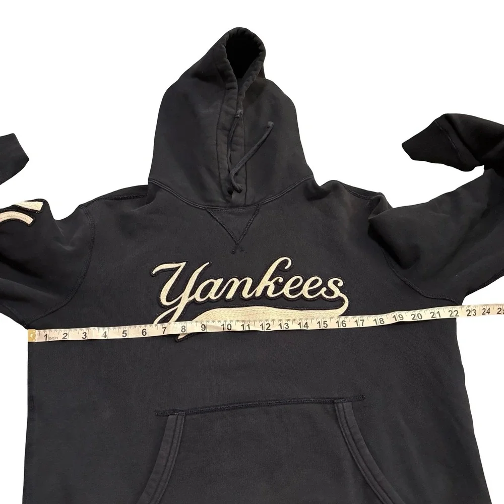 Polo Ralph Lauren x MLB NY Yankees Navy Blue Chenille Patch Hoodie Mens Small
